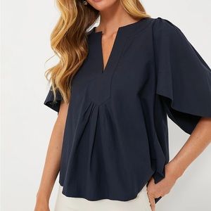Pomander Place (Tuckernuck) Finley flutter sleeve top NAVY